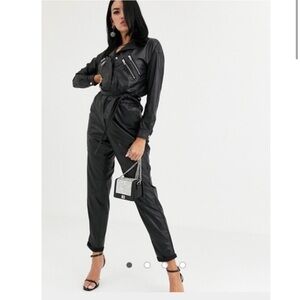 BLANK NYC Eastside vibes faux leather jumpsuit